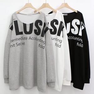 빅사이즈사랑해요 K265L308 플러쉬텍스트빅맨투맨 PO