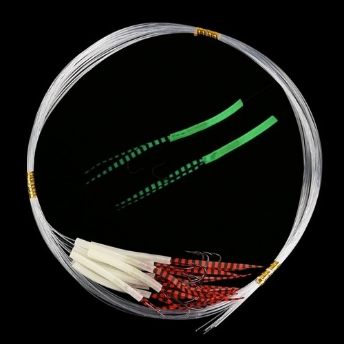 머털낚시  MTF 심해 갈치 축광 튜브 묶음바늘 갈치채비 10개입