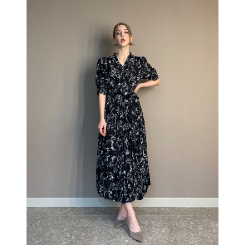 파슨스 아센즈 플러워 원피스 ASSQ4OP05 네이비/민트/블랙