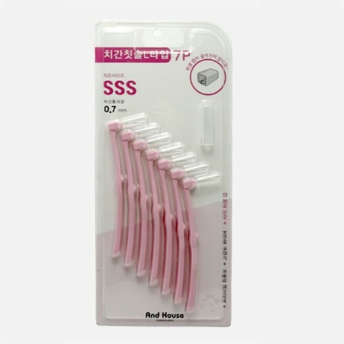 한미  덴탈 치간칫솔 L형 0.7mm SSS 7개입