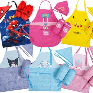 아동 방수 앞치마 집 토시 세트 유아 두건