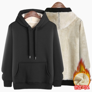 위즈아이 남성 겨울 양모 후드티 양털 기모 티셔츠 WI022H