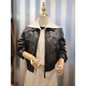 Ab.f.z 아웃포켓 크롭 캐주얼 천연 양가죽자켓 ACX4FFL3J1