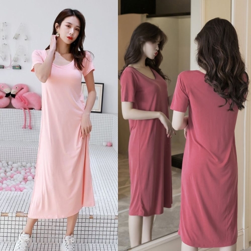 캡내장 노브라 원피스 모달 홈웨어 라운지웨어 볼륨업 9936917