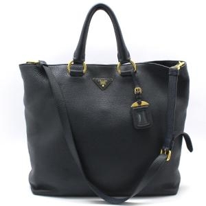 프라다 블랙 비텔로다이노 금장 2WAY 숄더백_BN1713