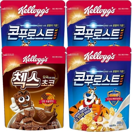 켈로그  콘푸로스트 600g x 2개 + 첵스초코 570g x 1개 + 후르트링 30g x 3개