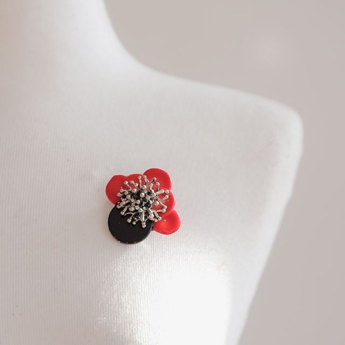 바이데이지 Bh0117 3월탄생석 산호원석 플라워 브로치_ 608084