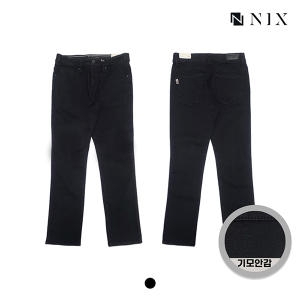 닉스 남성 기모 블랙 로우 부분밴딩 뉴슬림핏 데님 팬츠_FNNWDPN120M