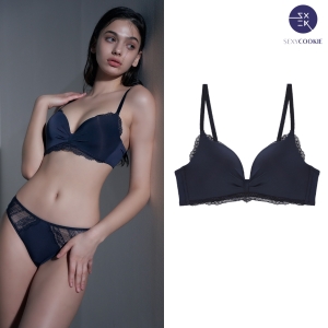 섹시쿠키 일체형 볼륨 노와이어 다크그레이 브라 SCWBZZ13