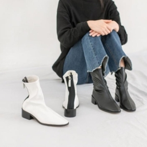 슈썸 RJ-e0108 여성 캐주얼 앵클 백 지퍼 디자인 부츠