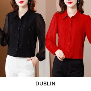 더블린 핫피스포인트쉬폰블라우스2종