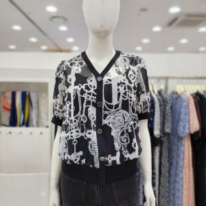 조이너스 23추 여성 쉬폰 시스루 브이넥 블라우스JDF8WRC0120