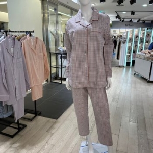 비비안 잔체크 순면 여성파자마 브릭레드 WP6027 필드 코엑스몰