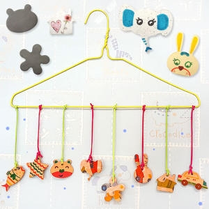 주문3일내 데코찰흙 냅킨 찍기틀과 옷걸이로 모빌만들기5인용 -베이지 WQG437538