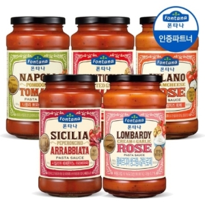 폰타나 파스타소스 5종 600g 4병+면 500g 증정/토마토/크림/로제/갈릭