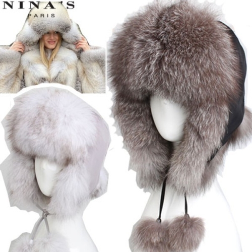니나스파리 풍성한폭스 귀덮개방한패딩모자 N3F105