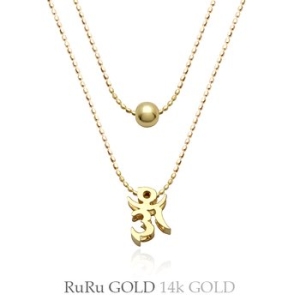 루루골드  14K 투라인 옴자 드라마 목걸이_N11-99