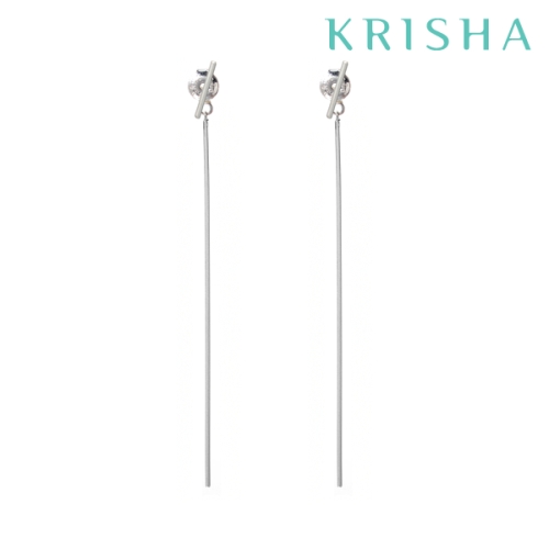 크리샤  투 스틱 빅 실버 귀걸이_KSE0181