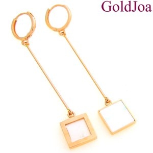 메디쉬재팬 럭셔리 자개 사각 롱 원터치 14k귀걸이 mk-dt2190-1e