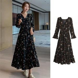 오노마 ONM 브이넥 플라워 맥시 원피스 캉캉원피스 여신룩 20대 S9088300