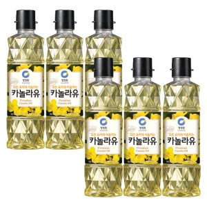 청정원 카놀라유 500ml 무색 X6개