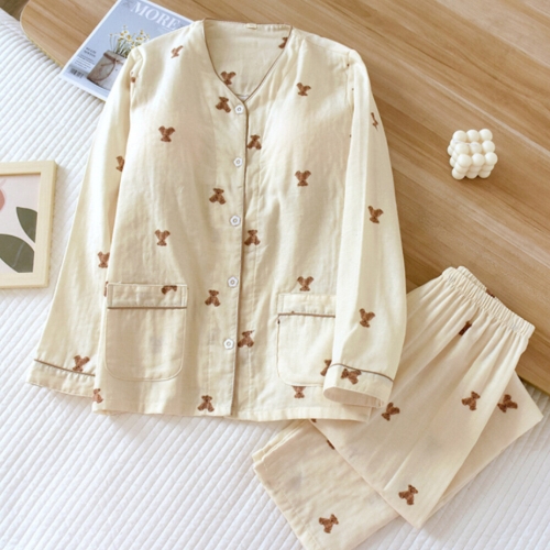 김양리빙 노브라OK 미니베어 순면 봄 가을 데일리 잠옷 파자마