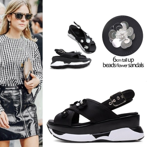 KamiEtMuse 까미에뮤즈 kami et muse 비즈 플라워 어글리 샌들 KM19s113 오가게 트렌드한 데일리룩 매일 업뎃