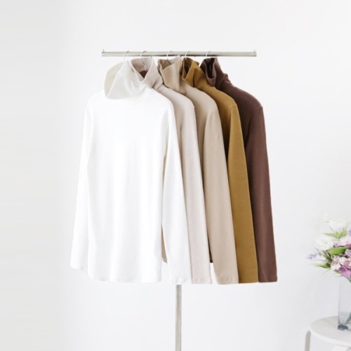 엠클로 남자 슬림핏 기모 레이어드 이너 면 목폴라 스판 긴팔티셔츠 11컬러  MCLO066