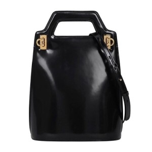 페라가모 블랙 완다 노스사우스 토트백_213483 760350