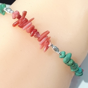 산호  터키석 원석 팔찌230912-18엔틱작품