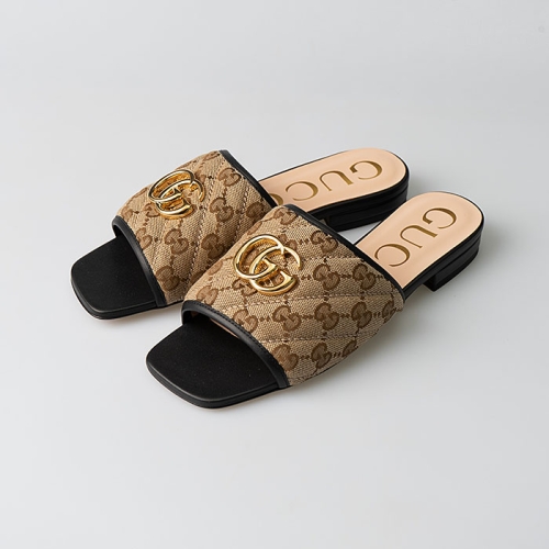 구찌 GG 마틀라세 캔버스 슬라이드 샌들_619893 KQWM0 9765