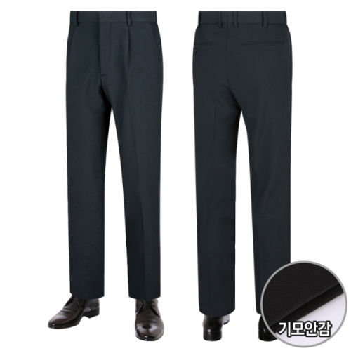 파파브로 남성 겨울 원턱 일자 밴딩 스판 기모 정장 팬츠_DS SPK 1952