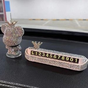 시크릿  큐빅 주차 번호판 베어블릭장식 추가