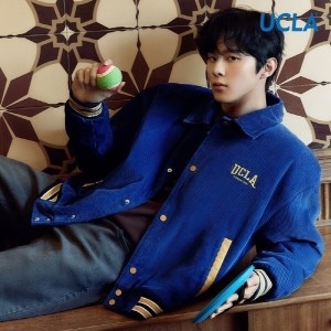 유씨엘에이 진유니 공용 자수 코듀로이 바시티 패딩 점퍼 UZAUJ83