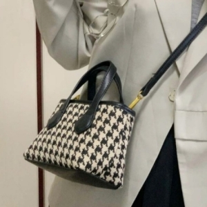 오너클랜 여성 하운드 체크 미니 토트백 숄더백 가방 WC18C14