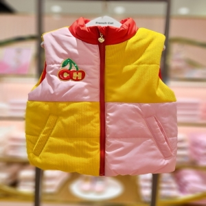 프렌치캣 현대3 겨울 상품코드Q35DAK010 패딩 핑크 컬러 블럭 조끼