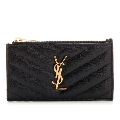 생로랑 LaMode  YSL 모노그램 퀼팅 텍스처 가죽 지갑 607915 BOW01 아이보리