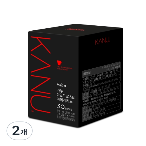 동서식품 맥심 카누 마일드 로스트 아메리카노 1.6g 30개입 2개