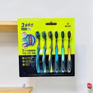 아모레퍼시픽 메디안 3솔루션 대나무숯 미세모 칫솔