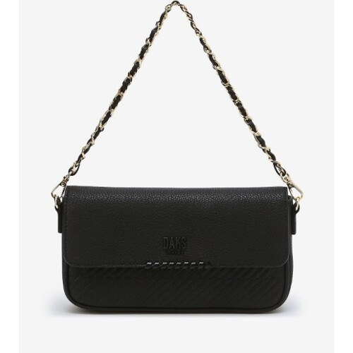 닥스 HOUSE CHECK 블랙 로고장식 소가죽 미니 숄더백_DCWA3F157BK