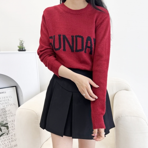 피턴진 UPP 1038 여자 레드 썬 니트 맨투맨