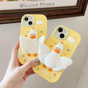 OMT  아이폰15 입체 오리 날개 거치대 실리콘 케이스 (OIPC-DUCK15)