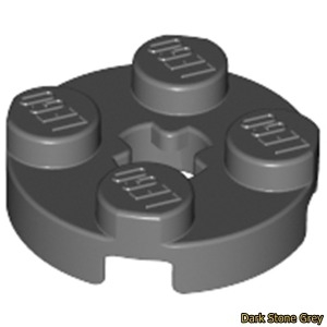 레고  플레이트/ Plate 2x2 Round 4211042 4032 Dark Stone Grey