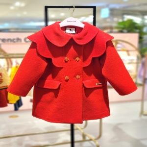 프렌치캣 레드 케이프 스칼럽 코트 Q35DAC050