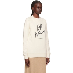 메종키츠네 메종 키츠네 여성 오프 화이트 카페 스웨트셔츠 후드 맨투맨 232389F098018