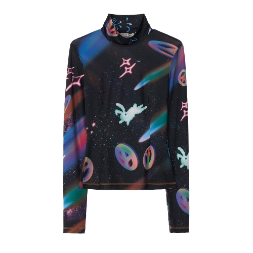 비건타이거 쥬라실 프린트 탑 VI5TO123BK