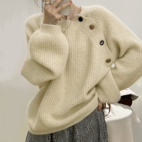 리블리크 머스릿 버튼 포인트 니트_RB4LK027