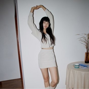 탑걸 RIBBED BLOCK TERRY POCKET MINI SKIRT_T326BT706 DN