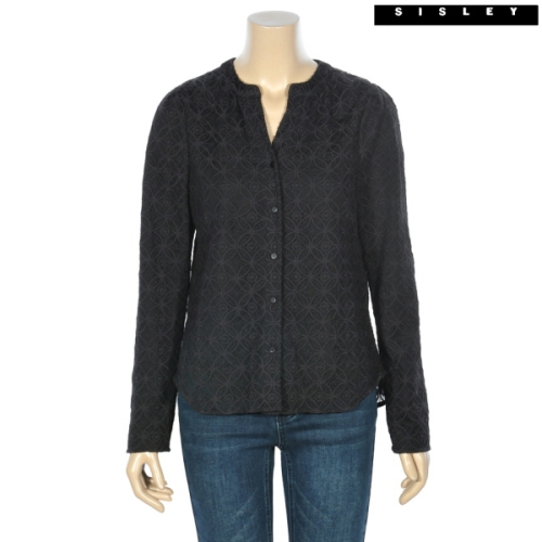 SISLEY 브이넥 레이스 시스루 블라우스 SAWSA6241_대전유성점