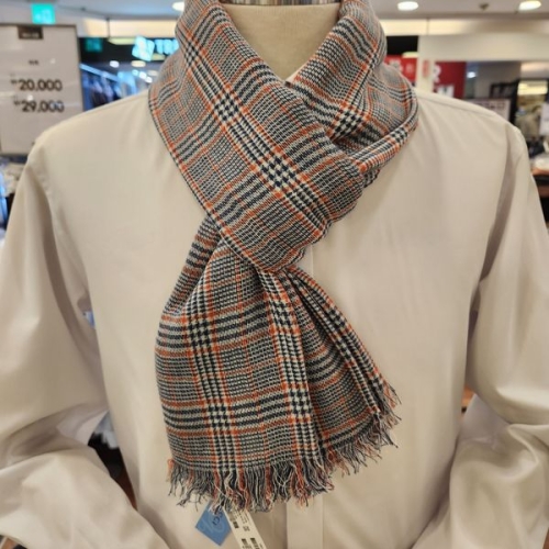 바찌 맨즈 코튼 100% 블루 체크 스카프VM1M3CR111BO